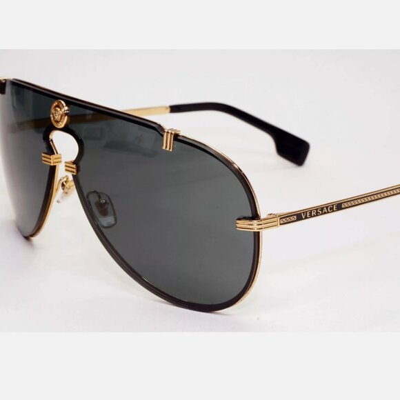 Versace Gold Pilot Medusa Shield Sunglasses - Picture 4 of 9
